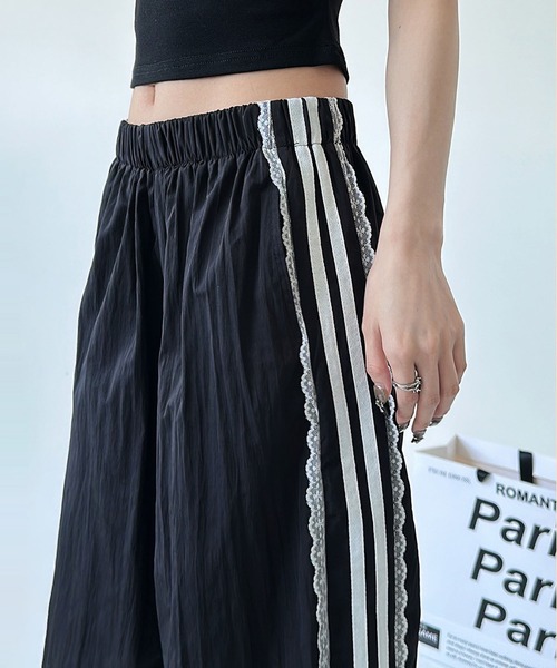 MAISON DE THERESE（メゾン ド テレーズ）の「レースリボン付きハイウエストワイドパンツ（その他パンツ・レディース・ホワイト/ブラック・S/M/L/XL）」の18枚目の写真