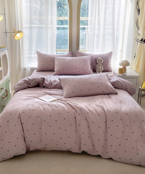 セール】【ダブルサイズ】総柄プリント 布団カバー 4点セット