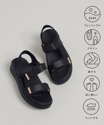 【洗える】厚底 ストラップサンダル