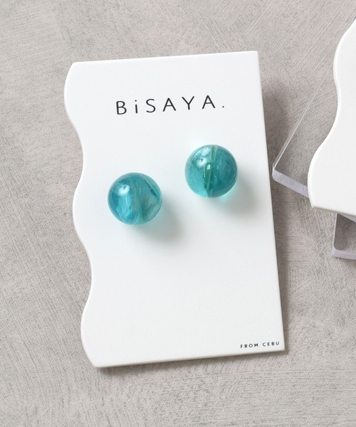 BiSAYA/ラウンド/マーブル/モザイク/ピアス（ピアス（両耳用