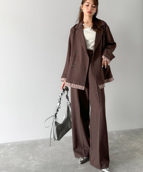 mily bilet(ミウィビレット)の「【mily bilet】26SS新色登場♪キレイ目ガーリーの大定番◎コーデに映えるこなれカラー♪リボン使いワイドスラックス(スラックス・レディース・ベージュ/ブラウン/ブラック/グレー系その他/アイボリー・LARGE/MEDIUM/SMALL/X-LARGE)」の18枚目の写真