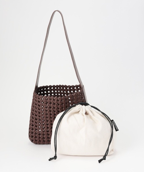 BARNYARDSTORM（バンヤードストーム）の「BARNYARDSTORM / SINBONO(シンボノ) / 編み込みショルダーBAG【一部店舗限定カラー】（ハンドバッグ・レディース・ブラック/ブラウン・FREE）」の18枚目の写真
