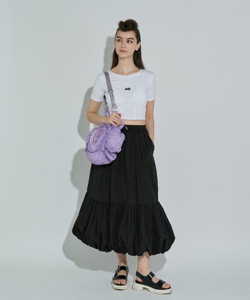 anna sui nyc（アナ スイ エヌ ワイ シー）の「バルーンフレアロングスカート（スカート・レディース・ライム/ブラック・FREE）」の19枚目の写真