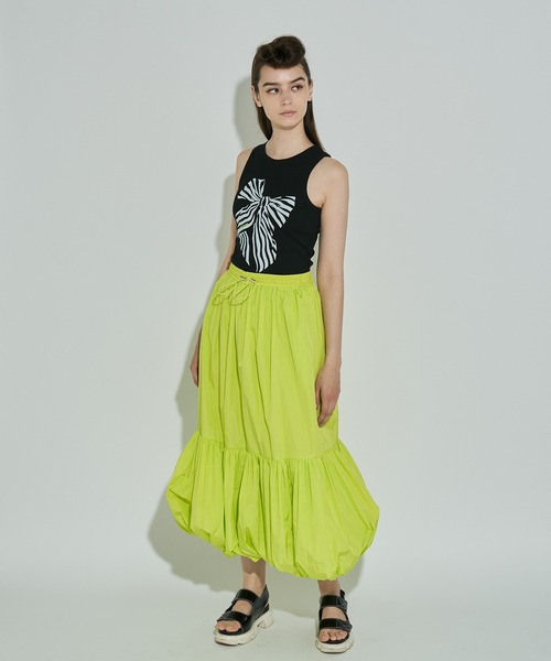 anna sui nyc（アナ スイ エヌ ワイ シー）の「バルーンフレアロングスカート（スカート・レディース・ライム/ブラック・FREE）」の13枚目の写真
