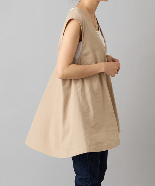 BEARDSLEY（ビアズリー）の「リネン混Ｕネックフレアベスト（ベスト・レディース・ブラック/ベージュ系その他/ベージュ系その他2・FREE）」の15枚目の写真