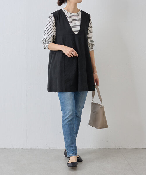 セール】リネン混Uネックフレアベスト（ベスト）｜BEARDSLEY