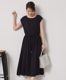 ITS'DEMO | 【さらりタッチ/手洗い可】強撚スラブブラウジングワンピース(ワンピース)