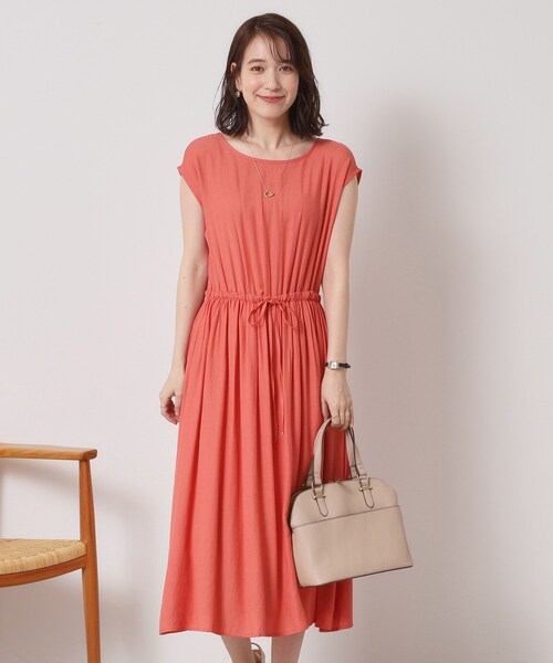 ITS'DEMO（イッツデモ）の「【さらりタッチ／手洗い可】強撚スラブブラウジングワンピース（ワンピース・レディース・ブラック/ブルーグリーン/ピンク系/サックスブルー・00）」の11枚目の写真