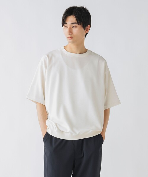 BEAMS HEART(ビームスハート)の「【ユニセックス】麻混 メランジ Tシャツ(Tシャツ/カットソー・メンズ・チャコールグレー/オフホワイト/ネイビー・M/XL/S/L)」の6枚目の写真