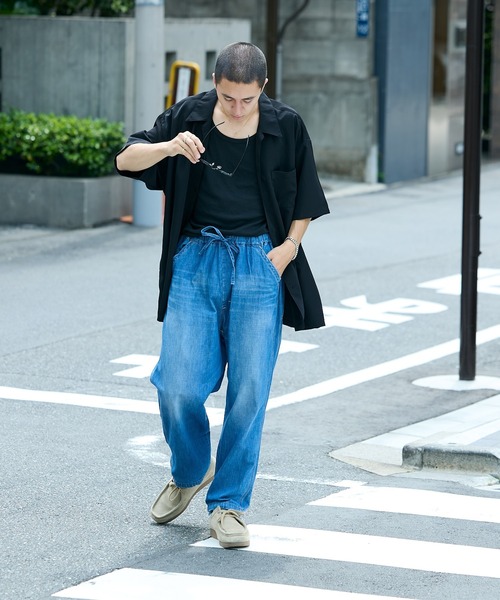 Cal Top（キャルトップ）の「CALTOP/キャルトップ CALTOP OPEN COLLER S/S SHIRT オープンカラー 開襟シャツ オーバーサイズ 半袖 メンズ 夏物 夏服（シャツ/ブラウス・メンズ・ネイビー/カーキ/ブラック/スカイブルー・L/XL/M/S）」の2枚目の写真