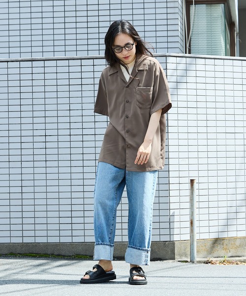 Cal Top（キャルトップ）の「CALTOP/キャルトップ CALTOP OPEN COLLER S/S SHIRT オープンカラー 開襟シャツ オーバーサイズ 半袖 メンズ 夏物 夏服（シャツ/ブラウス・メンズ・ネイビー/カーキ/ブラック/スカイブルー・L/XL/M/S）」の16枚目の写真