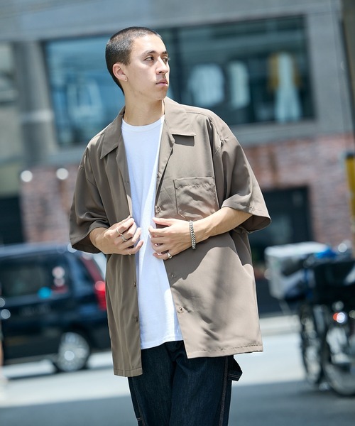 Cal Top（キャルトップ）の「CALTOP/キャルトップ CALTOP OPEN COLLER S/S SHIRT オープンカラー 開襟シャツ オーバーサイズ 半袖 メンズ 夏物 夏服（シャツ/ブラウス・メンズ・ネイビー/カーキ/ブラック/スカイブルー・L/XL/M/S）」の20枚目の写真