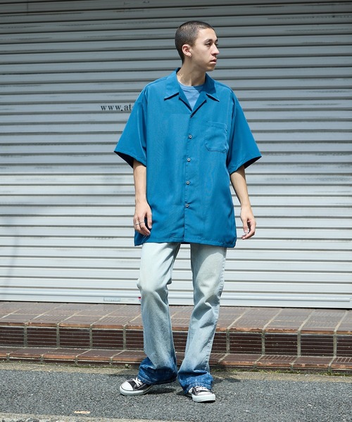 Cal Top（キャルトップ）の「CALTOP/キャルトップ CALTOP OPEN COLLER S/S SHIRT オープンカラー 開襟シャツ オーバーサイズ 半袖 メンズ 夏物 夏服（シャツ/ブラウス・メンズ・ネイビー/カーキ/ブラック/スカイブルー・L/XL/M/S）」の8枚目の写真
