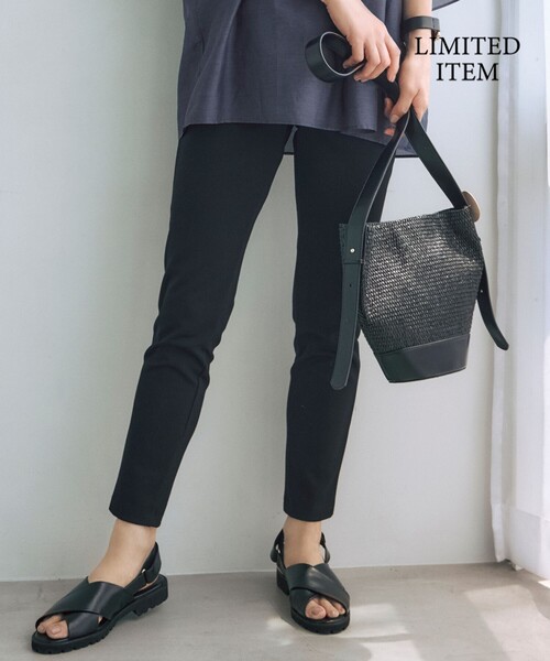 自由区(ジユウク)の「コットンナイロンモクロディー レギンスパンツ(その他パンツ・レディース・ブラック系・36/38/40/42)」の1枚目の写真