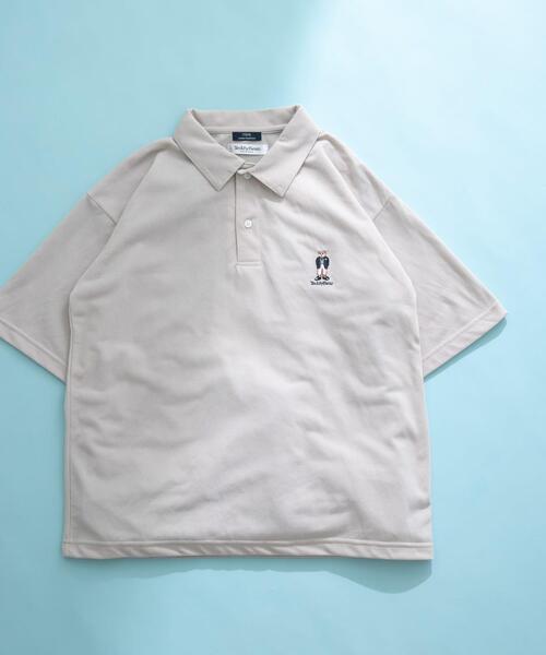 ITEMS URBANRESEARCH（アイテムズ アーバンリサーチ）の「Teddy Bear ワンポイント刺繍ポロシャツ（ポロシャツ・メンズ・ベージュ/ホワイト/ブラック・MEDIUM/LARGE）」の3枚目の写真