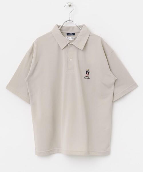 ITEMS URBANRESEARCH（アイテムズ アーバンリサーチ）の「Teddy Bear ワンポイント刺繍ポロシャツ（ポロシャツ・メンズ・ベージュ/ホワイト/ブラック・MEDIUM/LARGE）」の5枚目の写真
