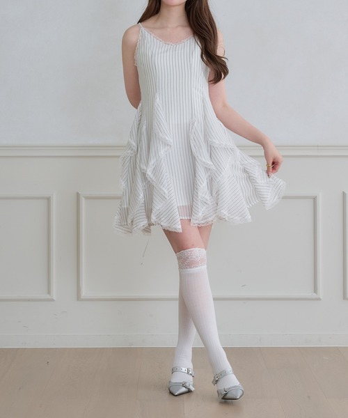 セール】random frill lace camisole dress / ランダムフリル