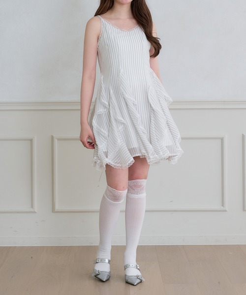セール】random frill lace camisole dress / ランダムフリル