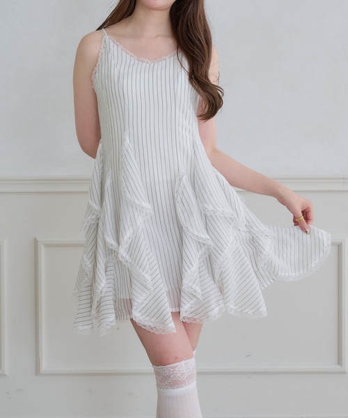 セール】random frill lace camisole dress / ランダムフリル