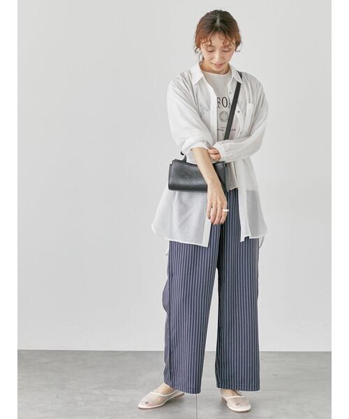 Lugnoncure（ルノンキュール）の「麻調ストライプイージーパンツ（その他パンツ・レディース・ネイビー/ベージュ/グレー・F）」の20枚目の写真