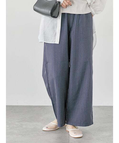 Lugnoncure（ルノンキュール）の「麻調ストライプイージーパンツ（その他パンツ・レディース・ネイビー/ベージュ/グレー・F）」の22枚目の写真