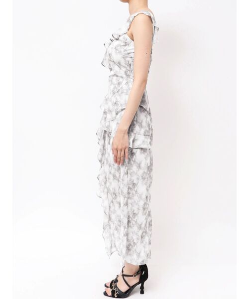 ERADIE エラディエ　ランダムラッフルプリントワンピース Raffle Shifon one-piece -Black- – ERADIE