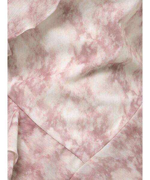 ラッフルアシンメトリータイダイプリントワンピース（ワンピース