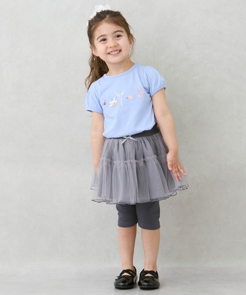 petit main（プティマイン）の「【接触冷感】5分丈レギつきチュールSK（スカート・キッズ・ライトピンク/アイボリー/ブルーグレー・100cm/80ｃｍ/110cm/130cm/120cm/90cm）」の14枚目の写真