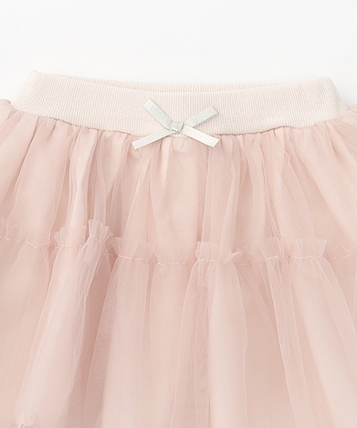 petit main（プティマイン）の「【接触冷感】5分丈レギつきチュールSK（スカート・キッズ・ライトピンク/アイボリー/ブルーグレー・100cm/80ｃｍ/110cm/130cm/120cm/90cm）」の4枚目の写真