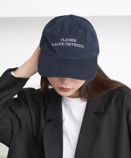 flaner(フラネ)の「flaner logo cap / flanerロゴキャップ(キャップ・レディース・ダークグレー/ネイビー・FREE)」の2枚目の写真