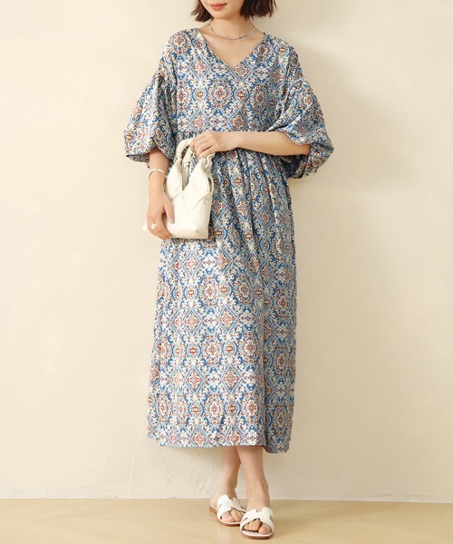 ONEP STAR(ワンピスター)の「エスニック柄ワンピース(ワンピース・レディース・ライトカーキ/テラコッタ/ブルー/ブラック系その他/ブラック/ブラック系その他2・FREE/LARGE)」の22枚目の写真