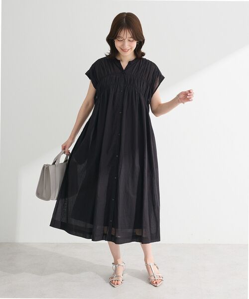 Green　Parks（グリーンパークス）の「インド綿 シャーリングワンピース（ワンピース・レディース・ブラック/ブルー系その他4/ストライプ/グリーン/レッド・FREE）」の2枚目の写真