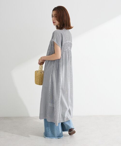 Green　Parks（グリーンパークス）の「インド綿 シャーリングワンピース（ワンピース・レディース・ブラック/ブルー系その他4/ストライプ/グリーン/レッド・FREE）」の9枚目の写真