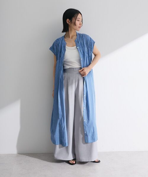 Green　Parks（グリーンパークス）の「インド綿 シャーリングワンピース（ワンピース・レディース・ブラック/ブルー系その他4/ストライプ/グリーン/レッド・FREE）」の17枚目の写真