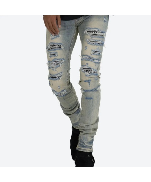 セール】【mnml】X165 PAISLEY STRETCH DENIM [I]（デニムパンツ