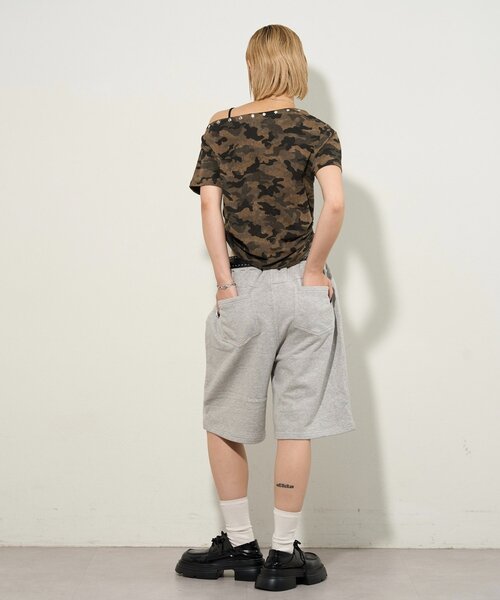 WHO'S WHO gallery（フーズフーギャラリー）の「スラッシュポケットスウェットハーフパンツ（スウェットパンツ・レディース・グレー/ブラック・FREE）」の20枚目の写真