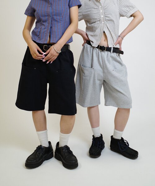 WHO'S WHO gallery（フーズフーギャラリー）の「スラッシュポケットスウェットハーフパンツ（スウェットパンツ・レディース・グレー/ブラック・FREE）」の21枚目の写真