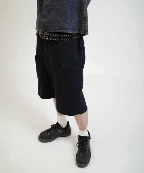 WHO'S WHO gallery（フーズフーギャラリー）の「スラッシュポケットスウェットハーフパンツ（スウェットパンツ・レディース・グレー/ブラック・FREE）」の7枚目の写真