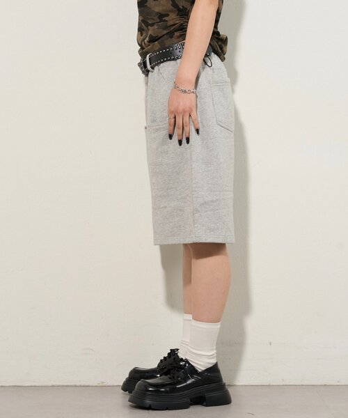 WHO'S WHO gallery（フーズフーギャラリー）の「スラッシュポケットスウェットハーフパンツ（スウェットパンツ・レディース・グレー/ブラック・FREE）」の9枚目の写真