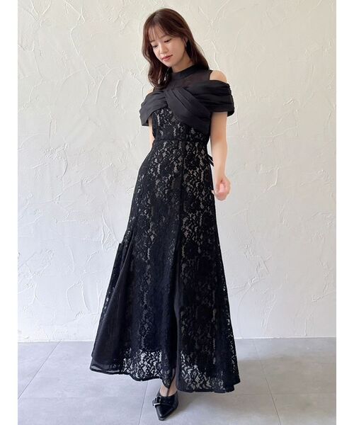 オーガンベールマーメイドドレス / ブラックレースパーティードレス オーガンベールマーメイドドレス（ドレス）｜dazzlin（ダズリン）の