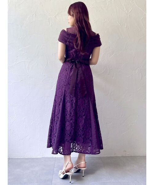 オーガンベールマーメイドドレス / ブラックレースパーティードレス セール】オーガンベールマーメイドドレス（ドレス）｜dazzlin