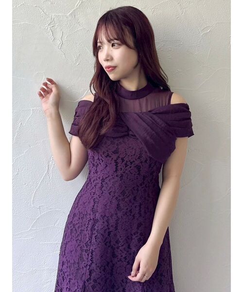 オーガンベールマーメイドドレス / ブラックレースパーティードレス オーガンベールマーメイドドレス（ドレス）｜dazzlin（ダズリン）の