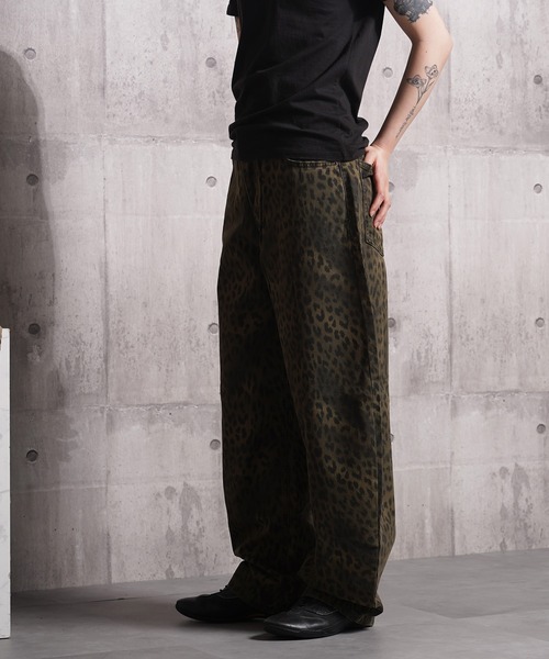 D-LAND】レオパード バレルレッグパンツ / Leopard Barrel Leg Pants