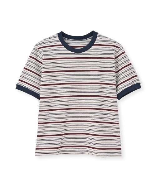 marjour（マージュール）の「RINGER BORDER TEE（Tシャツ/カットソー・レディース・オフホワイト/カーキ・M）」の22枚目の写真