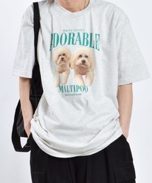 MODISH GAZE（モディシュガゼ）の「【MODISH GAZE】アニマルプリントTシャツDOGプリント（Tシャツ/カットソー）」