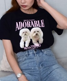 MODISH GAZE（モディシュガゼ）の「【MODISH GAZE】アニマルプリントTシャツDOGプリント（Tシャツ/カットソー）」