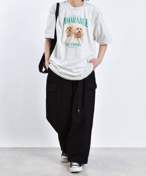 MODISH GAZE(モディシュガゼ)の「【MODISH GAZE】アニマルプリントTシャツDOGプリント(Tシャツ/カットソー・メンズ・ホワイト/オートミール/ネイビー/ブラック・MEDIUM/LARGE/X-LARGE)」の21枚目の写真