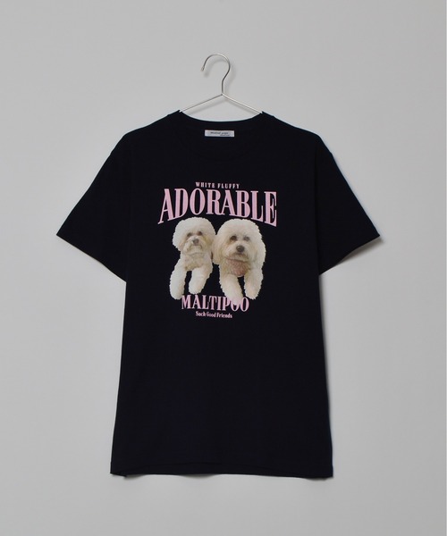 MODISH GAZE(モディシュガゼ)の「【MODISH GAZE】アニマルプリントTシャツDOGプリント(Tシャツ/カットソー・メンズ・ホワイト/オートミール/ネイビー/ブラック・MEDIUM/LARGE/X-LARGE)」の12枚目の写真