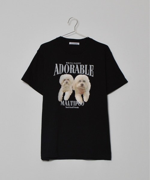 MODISH GAZE(モディシュガゼ)の「【MODISH GAZE】アニマルプリントTシャツDOGプリント(Tシャツ/カットソー・メンズ・ホワイト/オートミール/ネイビー/ブラック・MEDIUM/LARGE/X-LARGE)」の10枚目の写真