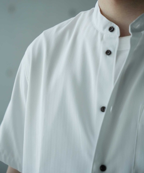 UNION STATION（ユニオンステーション）の「ドビージャガードSSバンドカラーシャツ（シャツ/ブラウス・メンズ・ホワイト系その他/ホワイト・L/LL/M）」の4枚目の写真